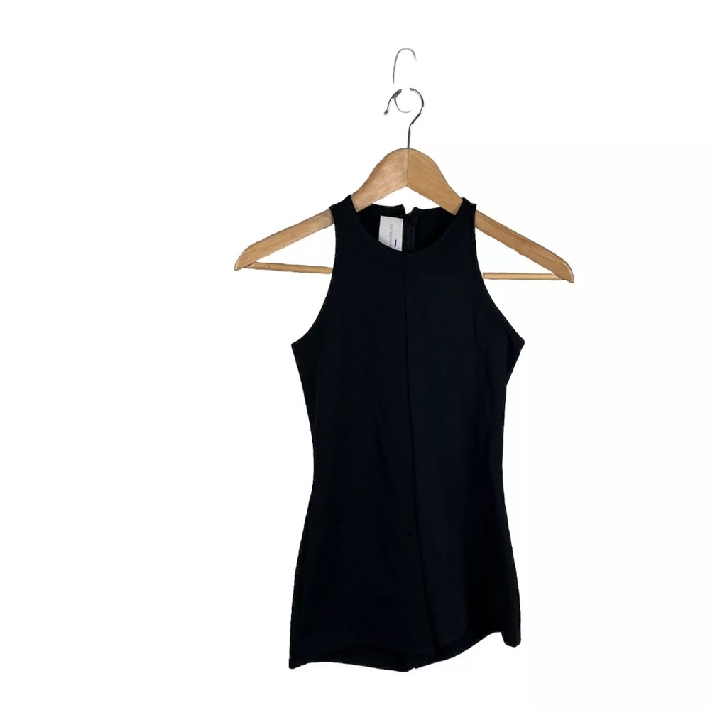 Esteban Cortazar Bodysuit Sleeveless Mini Shorts Stretch Knit